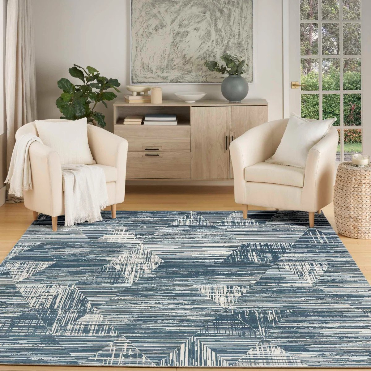 Nourison Messina Area Rug Collection, Madonnina Blue 1 Messina Blue Area Rug - Nourison Home - Image 1