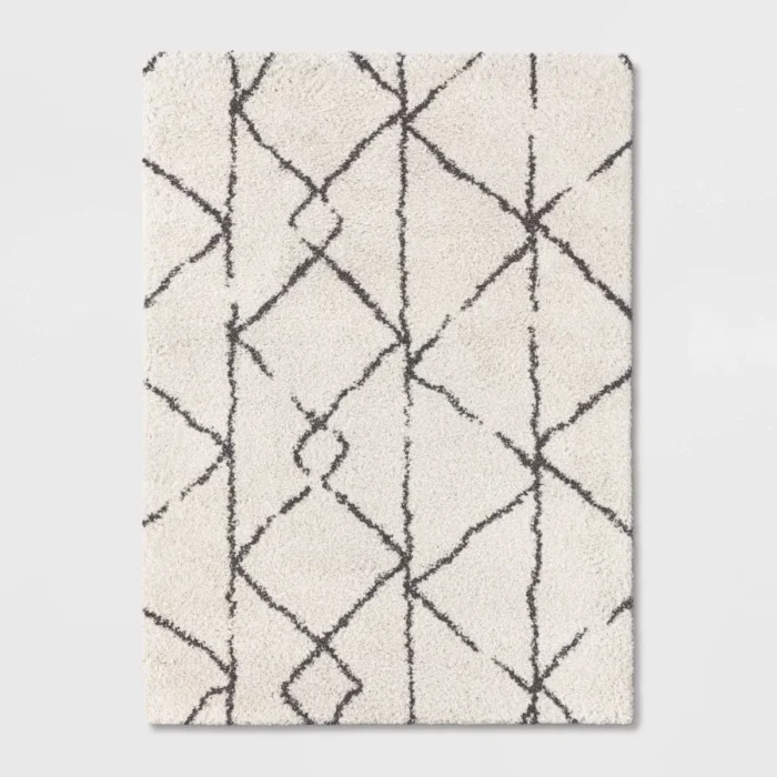 Geometric Design Woven Shag Area Rug – Threshold – doublecrowninteriors.com