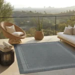 Indoor/Outdoor Rug, Geo Border Silver- Ravenna - Image 2