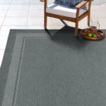 Indoor/Outdoor Rug, Geo Border Silver- Ravenna - Image 5