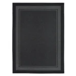 Indoor/Outdoor Rug, Geo Border Charcoal - Ravenna - Image 5