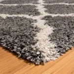 Shag Rug Collection, Thomasville Trellis Gray and Cream - Image 2
