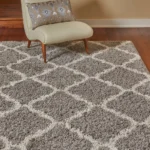 Shag Rug Collection, Thomasville Trellis Gray and Cream - Image 3