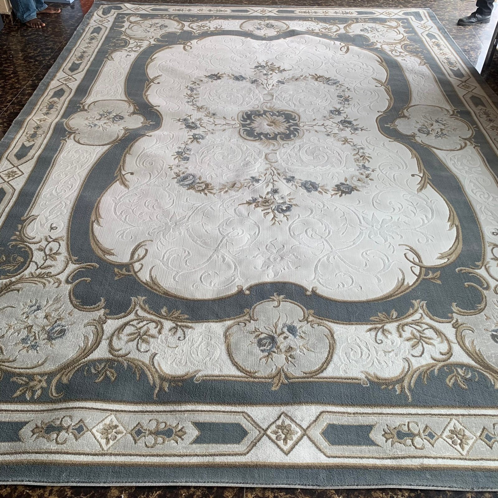 IMG_7714 Super Elmas Area Rug - Cream, Dark Grey - Image 1