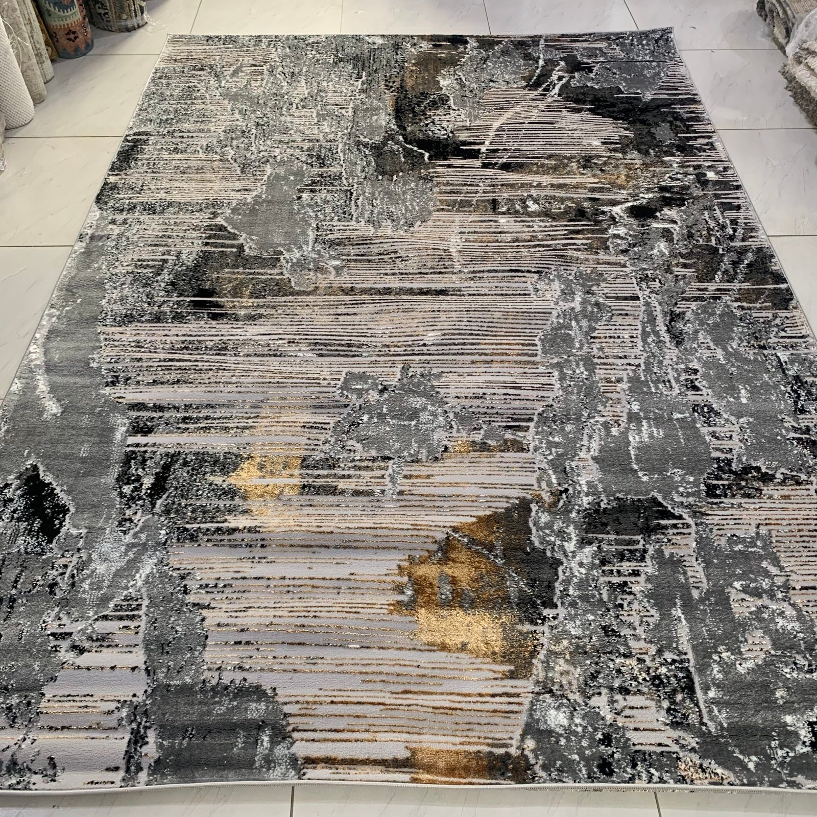 IMG_9398 Kristal Area Rug - Yellow/M.Grey - Image 1