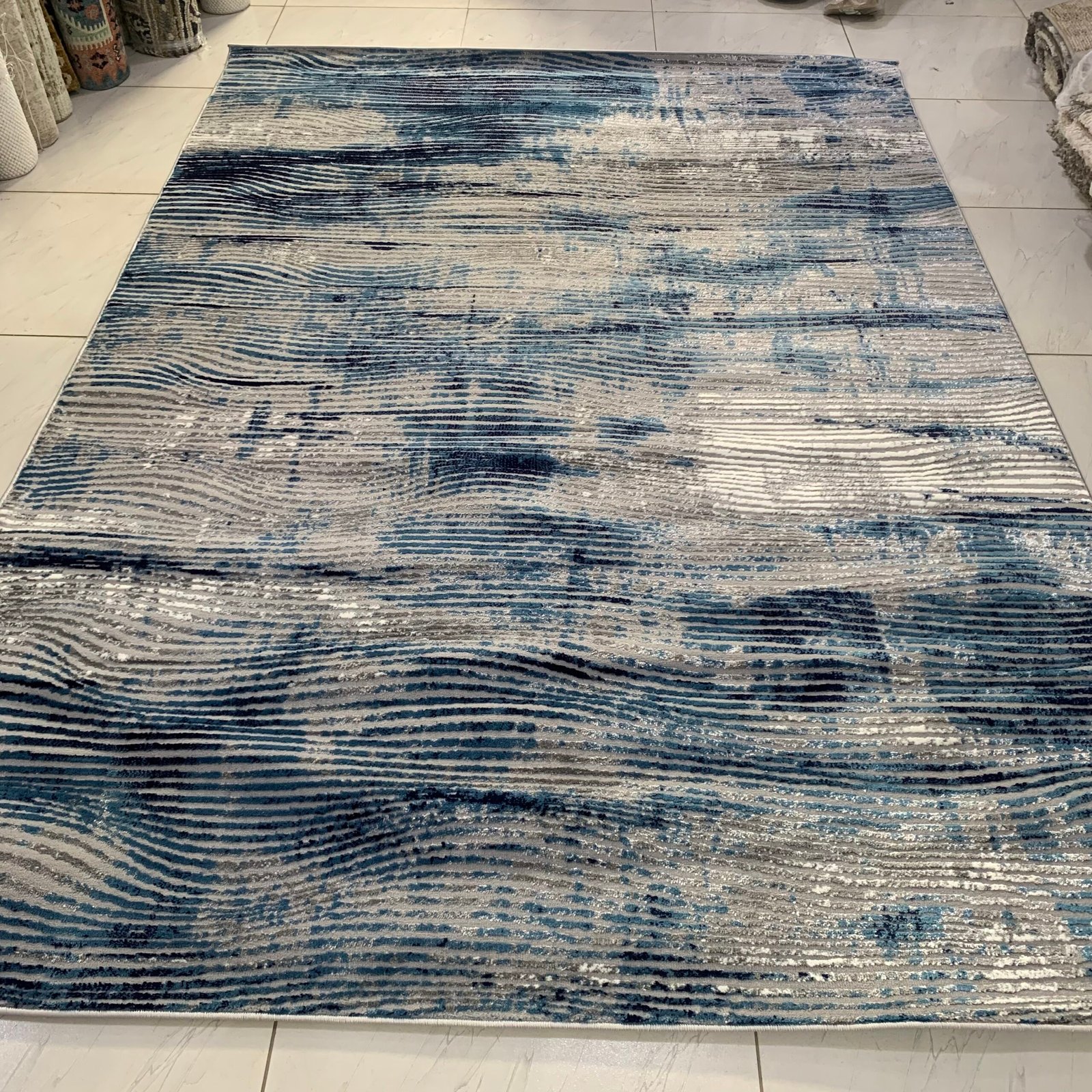 IMG_9427 Kristal Area Rug - Blue/M.Grey - Image 1