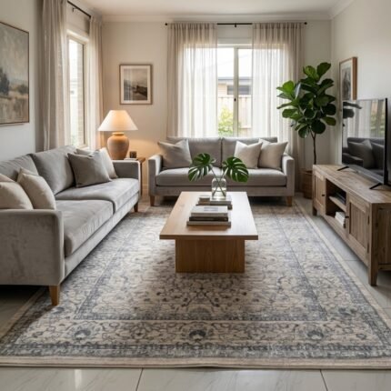 Numune Area Rug - Cream/Gray