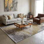 Leonique Area Rug - Gray/Gold